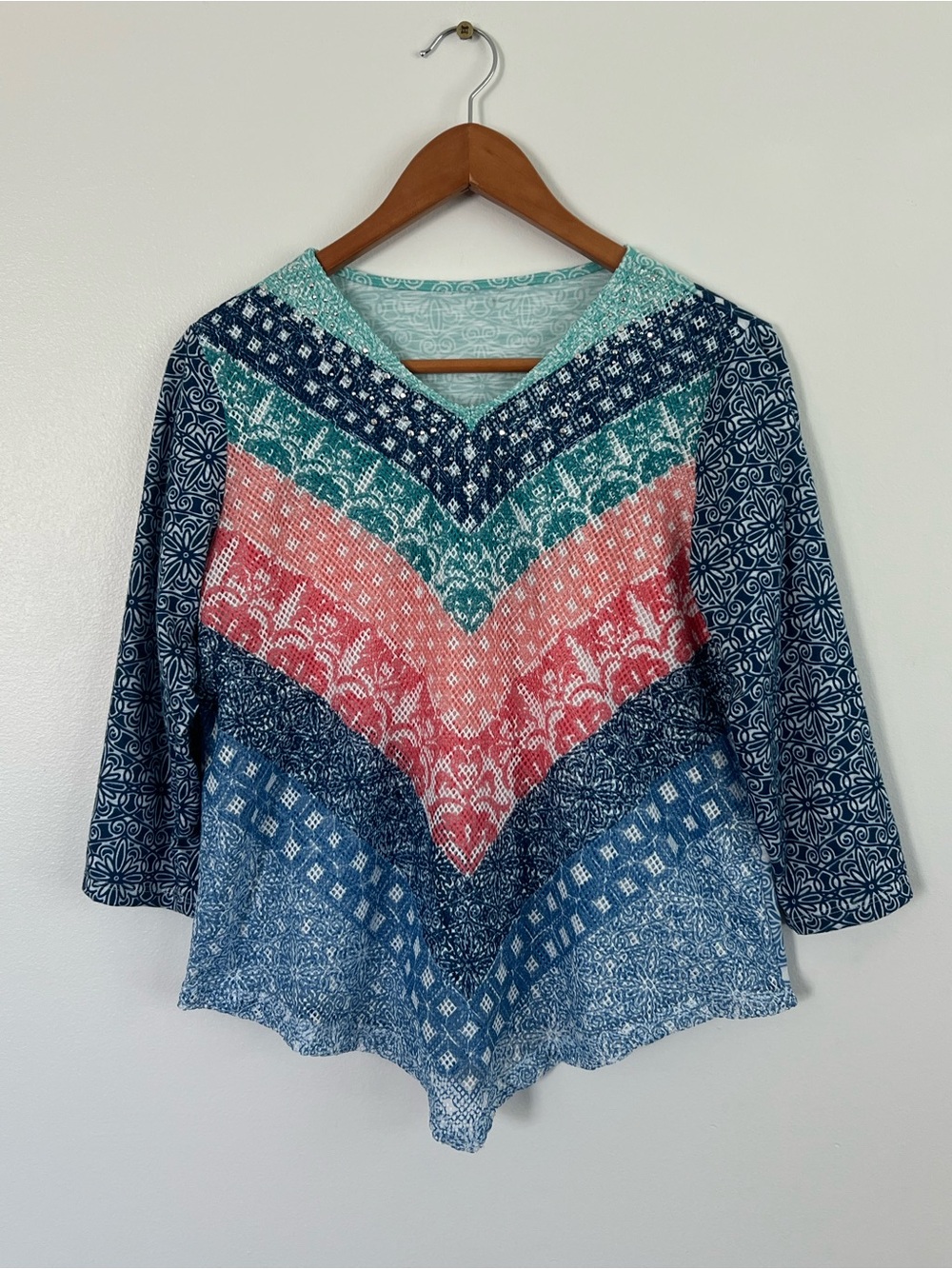 Alfred Dunner Geometric Chevron Top